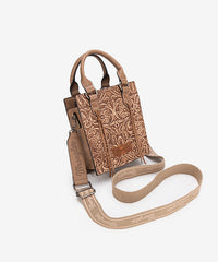Wrangler Embossed Top Handle Mini Crossbody Khaki