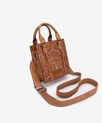 Wrangler Embossed Top Handle Mini Crossbody Light Brown