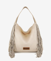 Wrangler Fringe Studded Hobo Bag Beige