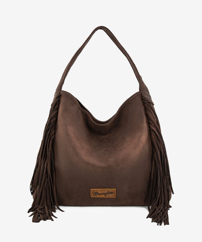 Wrangler Fringe Studded Hobo Bag Coffee