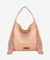 Wrangler Fringe Studded Hobo Bag Dark Pink