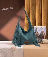 Wrangler Fringe Studded Hobo Bag Turquoise