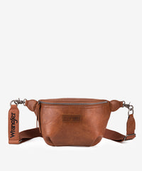 Wrangler Full Grain Leather Fanny Pack Brown