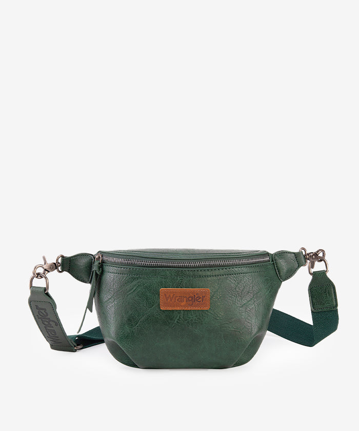 Wrangler Full Grain Leather Fanny Pack Green