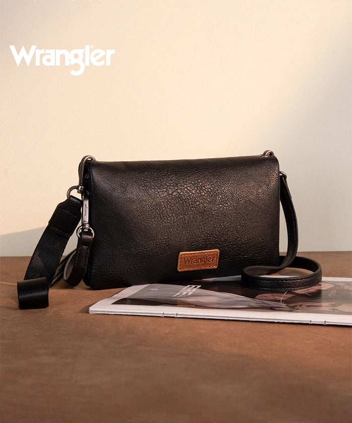Wrangler Leather Printed Wristlet Black