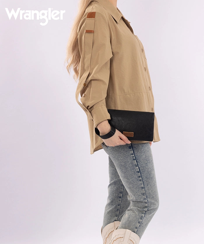 Wrangler Leather Printed Wristlet Black