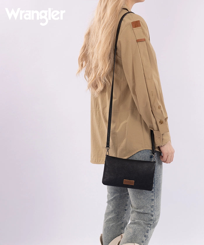 Wrangler Leather Printed Wristlet Black