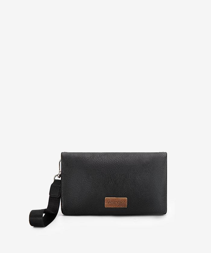 Wrangler Leather Printed Wristlet Black