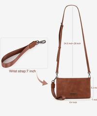 Wrangler Leather Printed Wristlet Brown