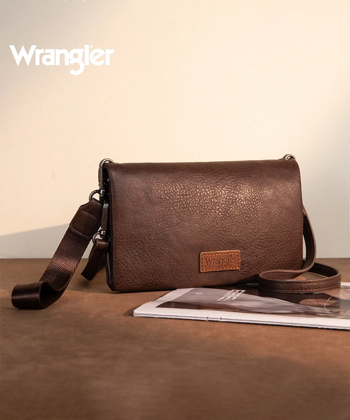 Wrangler Leather Printed Wristlet Coffee