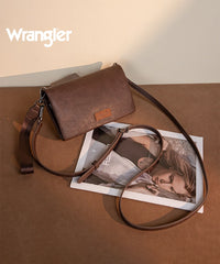 Wrangler Leather Printed Wristlet Coffee