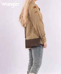 Wrangler Leather Printed Wristlet Coffee