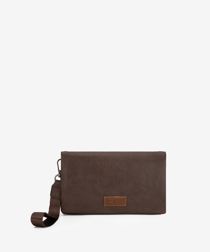 Wrangler Leather Printed Wristlet Coffee