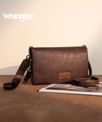 Wrangler Leather Printed Wristlet Coffee