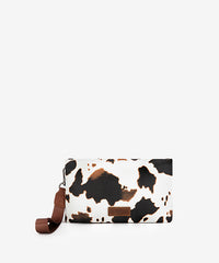 Wrangler Leather Printed Wristlet Cowprint Brown