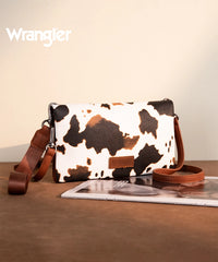 Wrangler Leather Printed Wristlet Cowprint Brown
