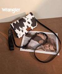 Wrangler Leather Printed Wristlet Cowprint black
