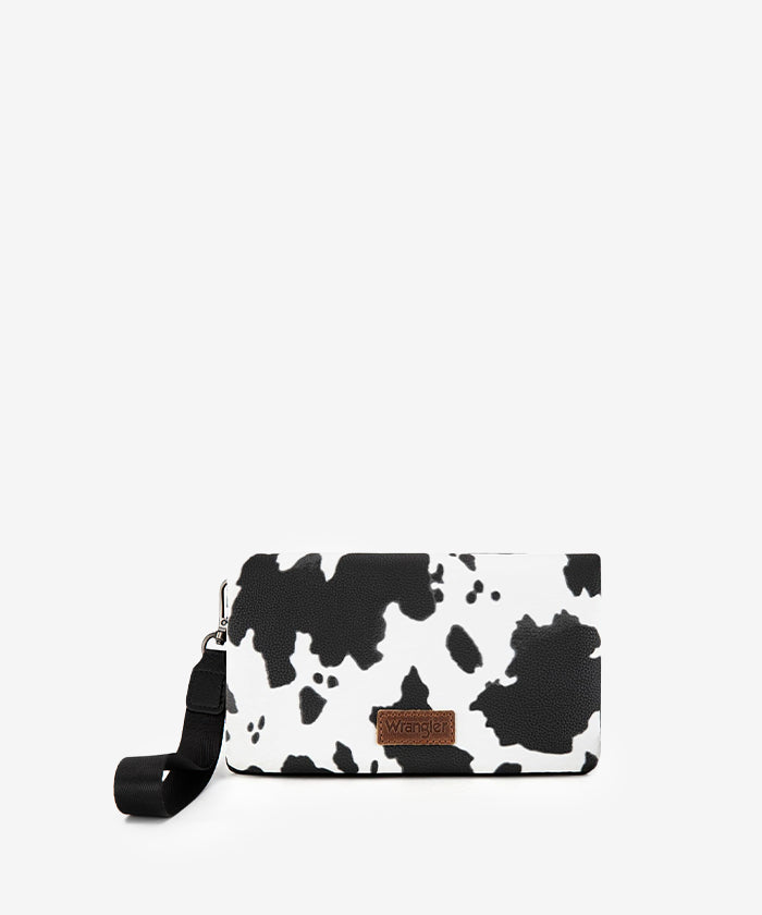 Wrangler Leather Printed Wristlet Cowprint black