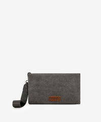 Wrangler Leather Printed Wristlet Grey