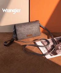 Wrangler Leather Printed Wristlet Grey