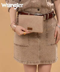 Wrangler Leather Printed Wristlet Khaki