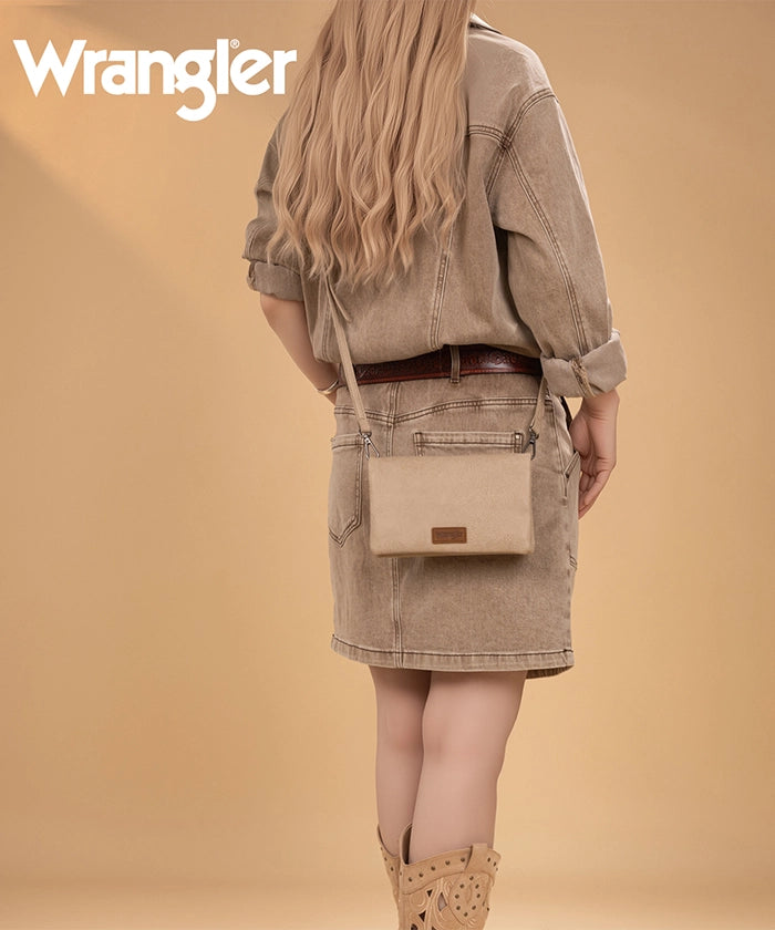 Wrangler Leather Printed Wristlet Khaki