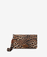 Wrangler Leather Printed Wristlet Leopard Brown