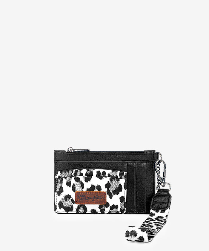 Wrangler Leopard Print Card Holder Black