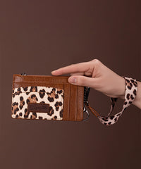 Wrangler Leopard Print Card Holder Brown