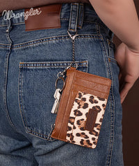 Wrangler Leopard Print Card Holder Brown
