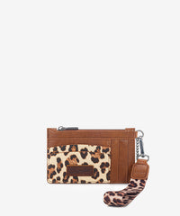 Wrangler Leopard Print Card Holder Brown