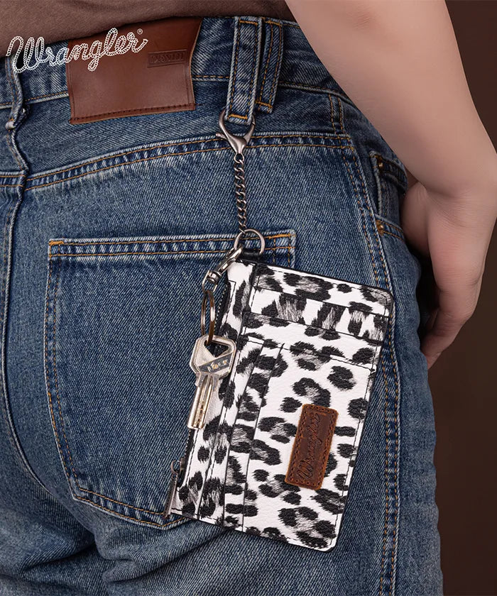 Wrangler Leopard Print Card Holder Leopard Black