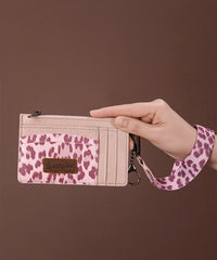 Wrangler Leopard Print Card Holder Pink