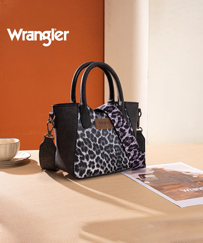 Wrangler Leopard Print Tote Bag Black