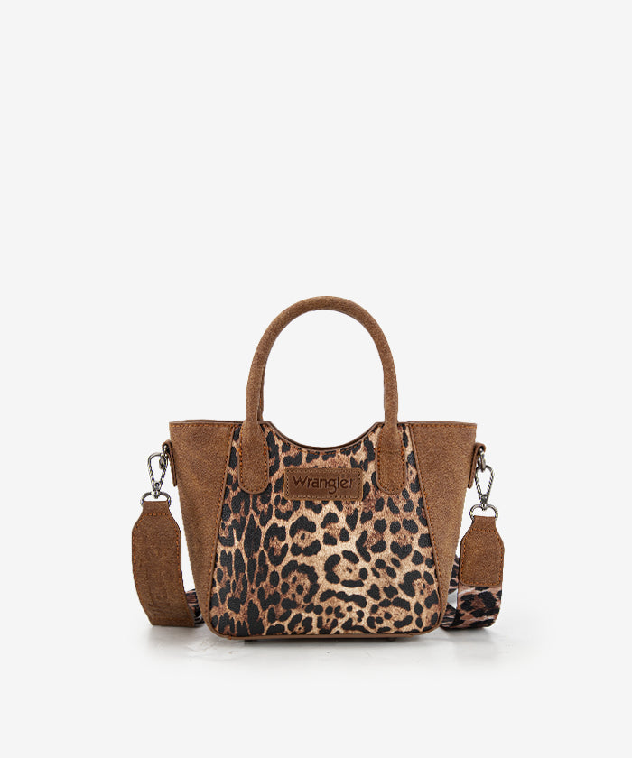 Wrangler Western Leopard Print Tote Bag Brown