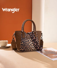 Wrangler Leopard Print Tote Bag Brown
