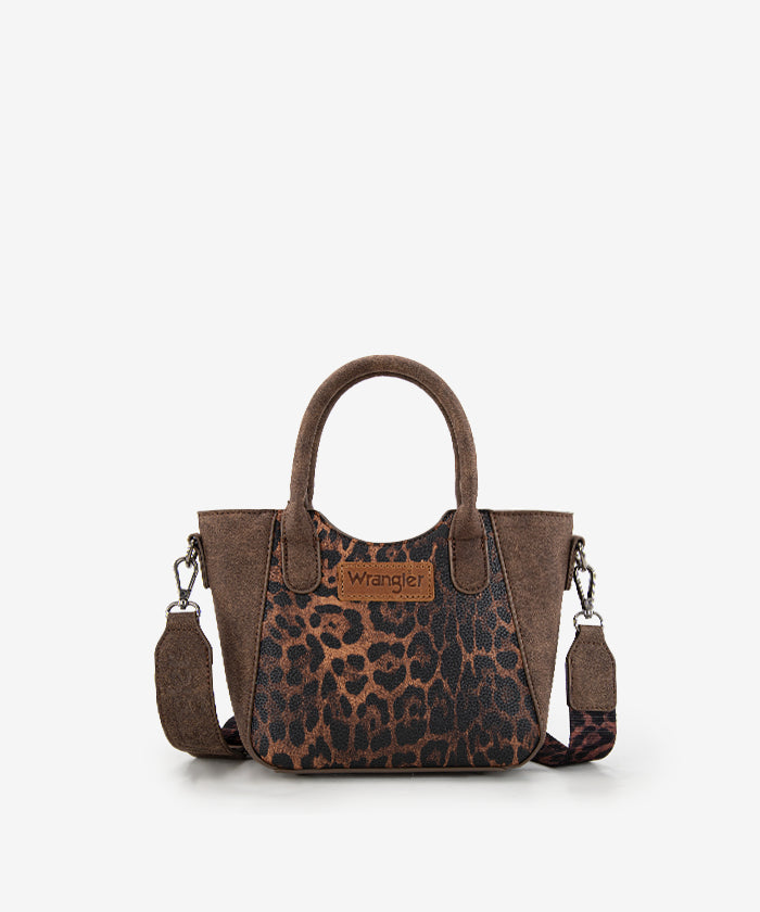 Wrangler Leopard Print Tote Bag Coffee