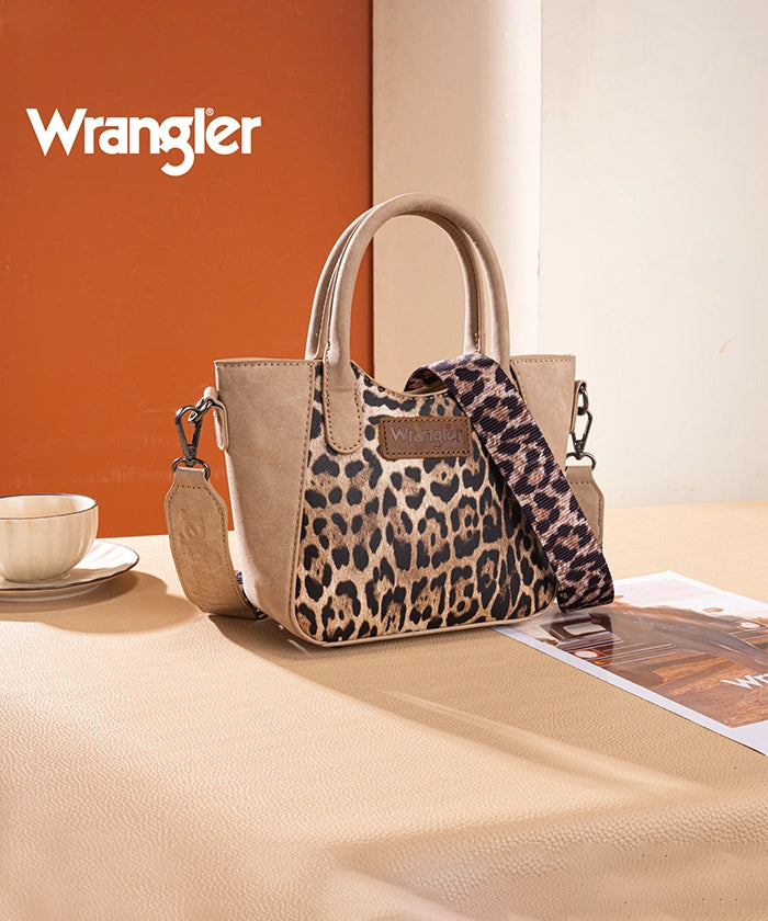 Wrangler Leopard Print Tote Bag Tan