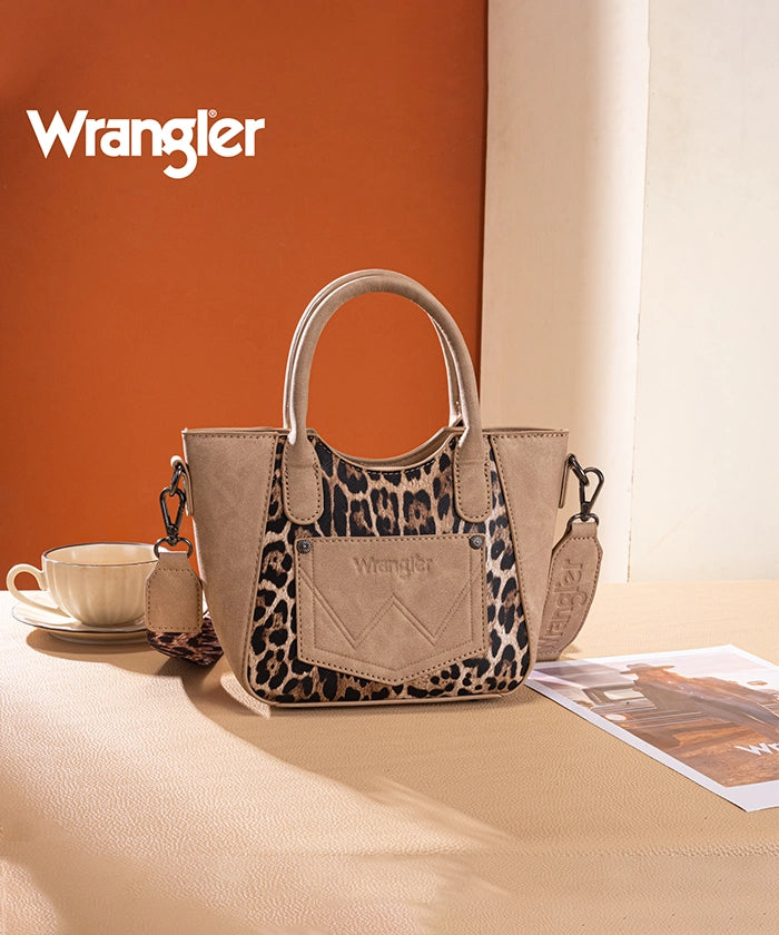 Wrangler Leopard Print Tote Bag Tan