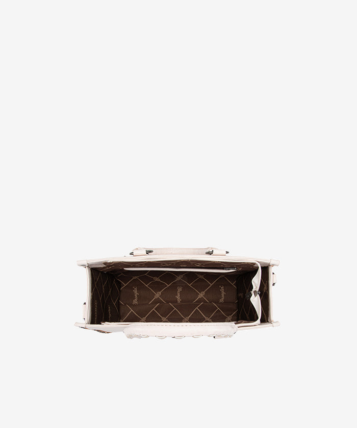 Wrangler Leopard Whipstitch Concealed Carry Tote Bag Beige