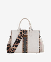 Wrangler Leopard Whipstitch Concealed Carry Tote Bag Beige