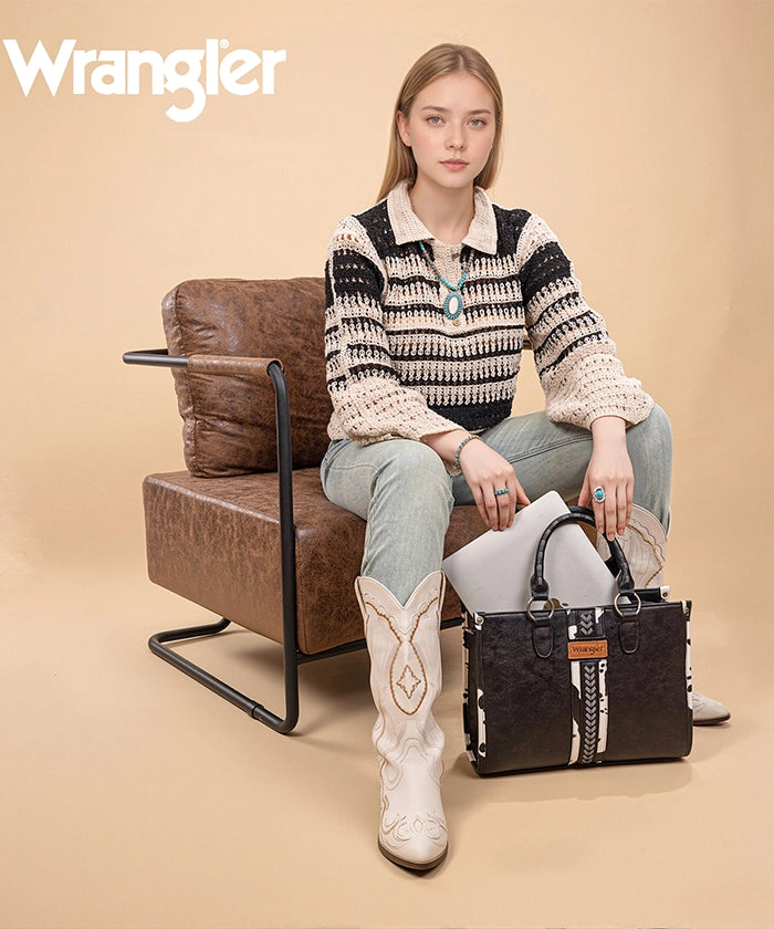 Wrangler_Print_Whipstitch_Concealed_Carry_Tote_Bag_Black