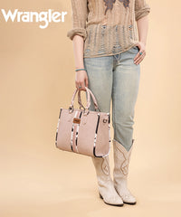 Wrangler Print Whipstitch Concealed Carry Tote Bag Light Pink