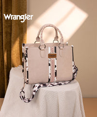 Wrangler Print Whipstitch Concealed Carry Tote Bag Light Pink