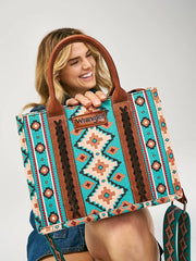 Wrangler Southwestern Crossbody Tote Bag, Turquoise Bag