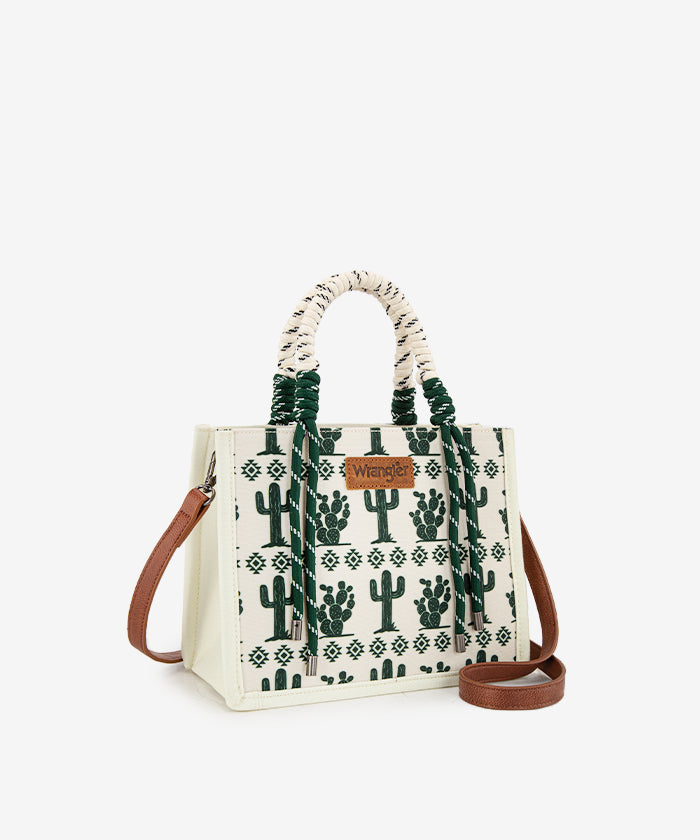 Wrangler Southwestern Print Rope Handle Tote Bag in Beige