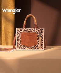 Wrangler Southwestern Print Rope Handle Tote Bag in Leopard