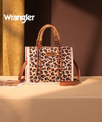 Wrangler Southwestern Print Rope Handle Tote Bag in Leopard