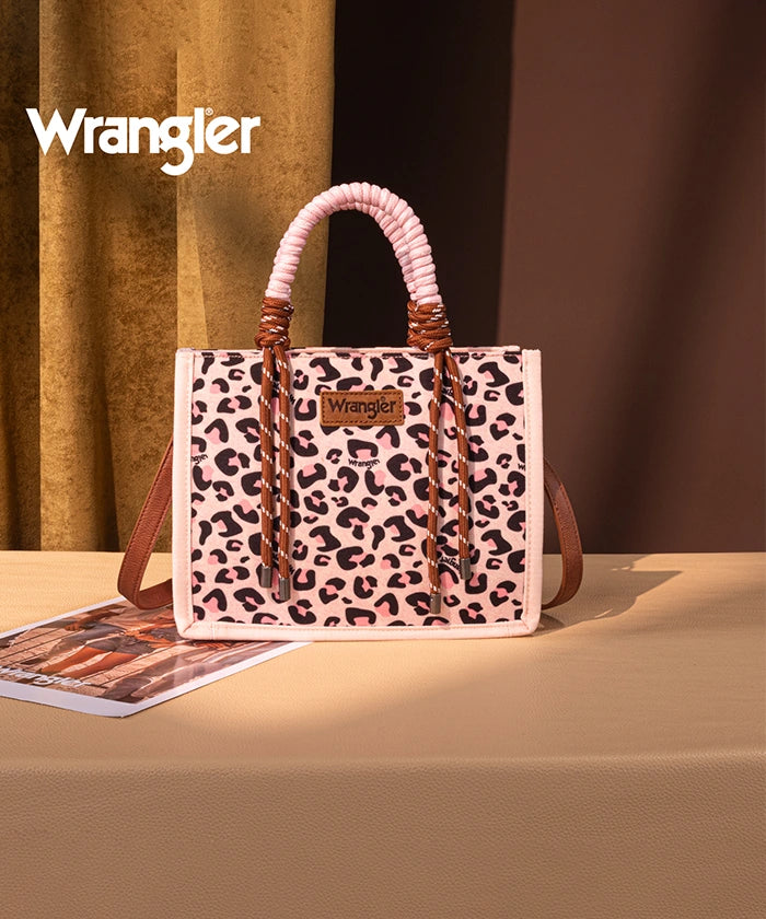 Wrangler Southwestern Print Rope Handle Tote Bag in Pink