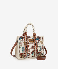 Wrangler Southwestern Print Rope Handle Tote Bag in Tan